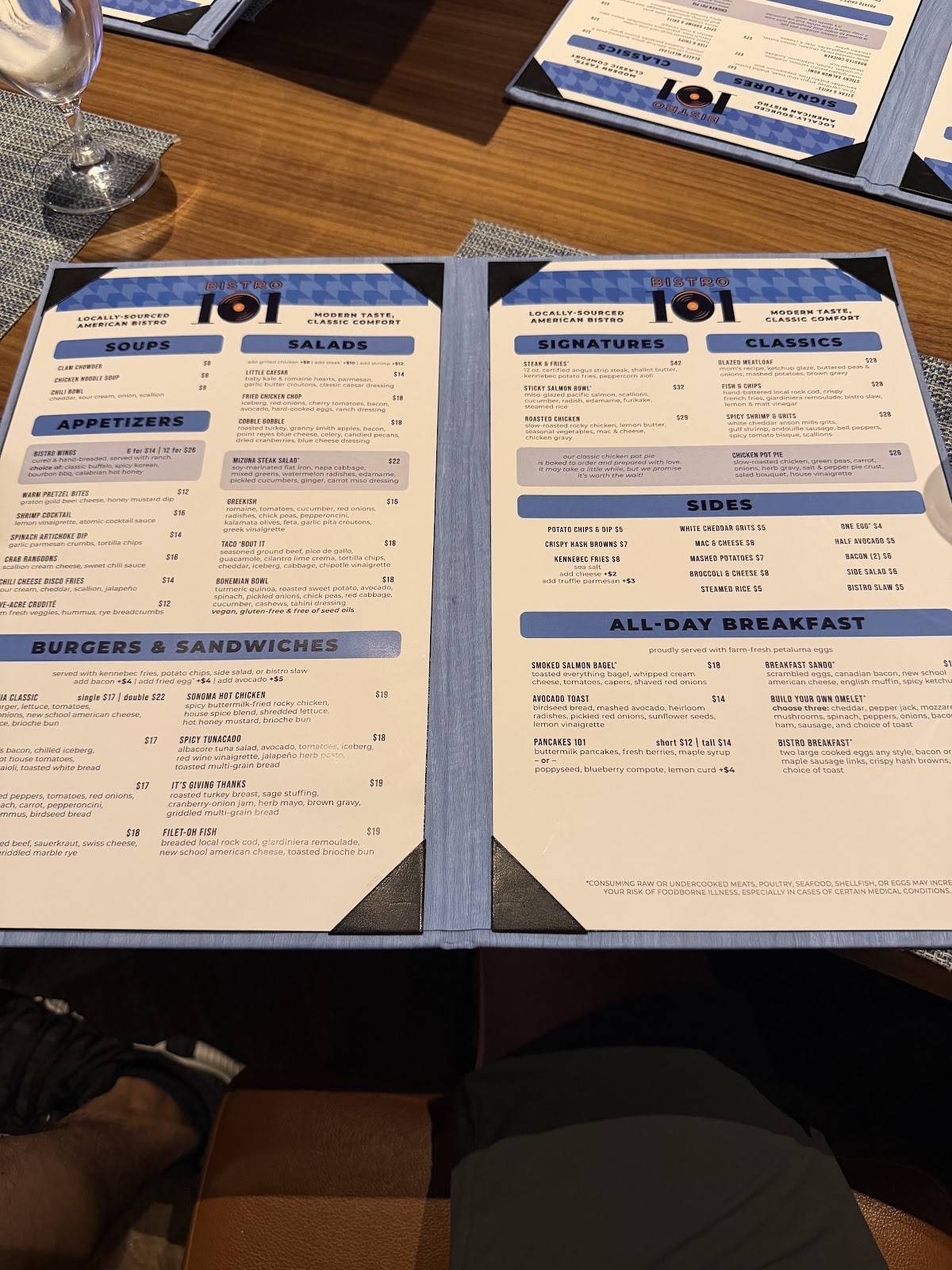 Bistro 101 меню