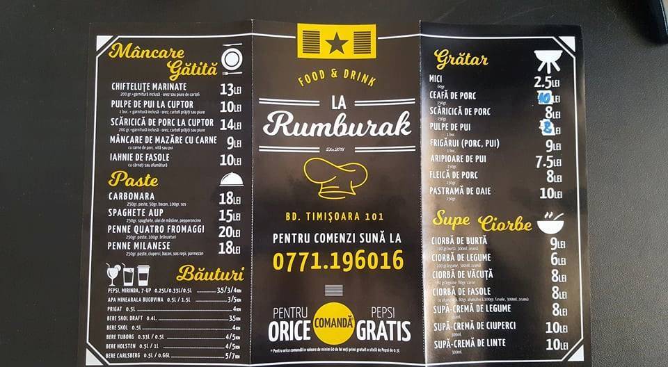 Restaurant Rumburak меню