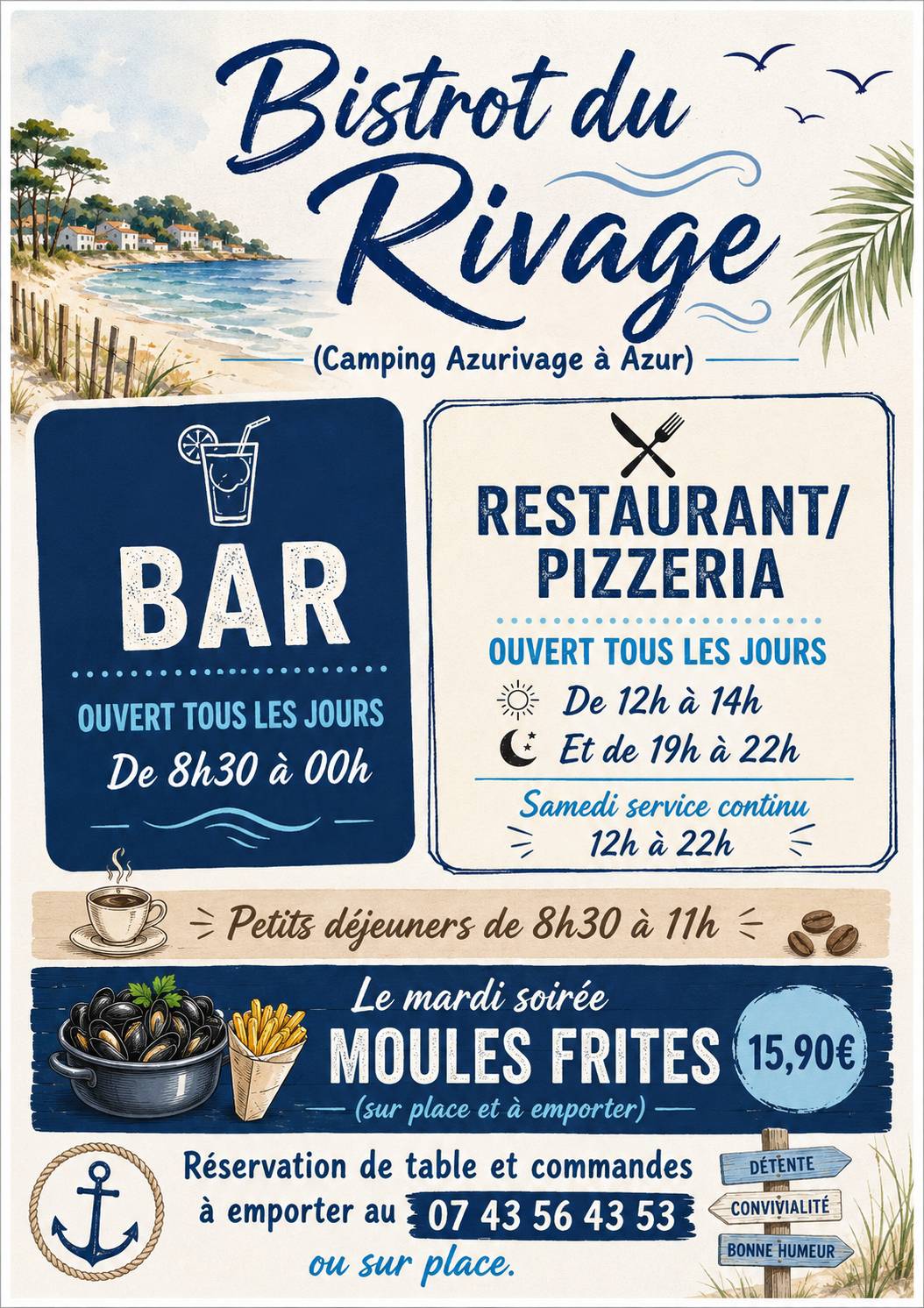 Bistrot du Rivage меню