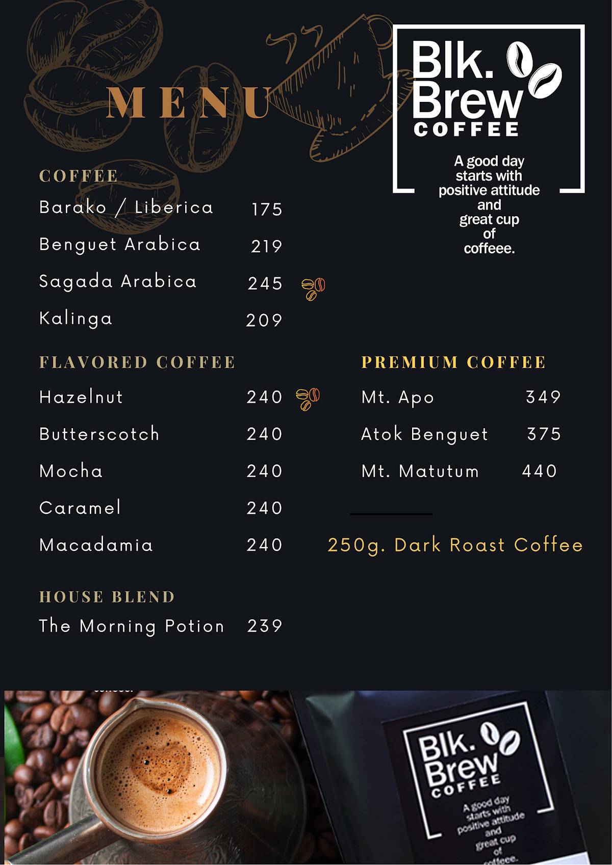 Blk.brew Coffee меню
