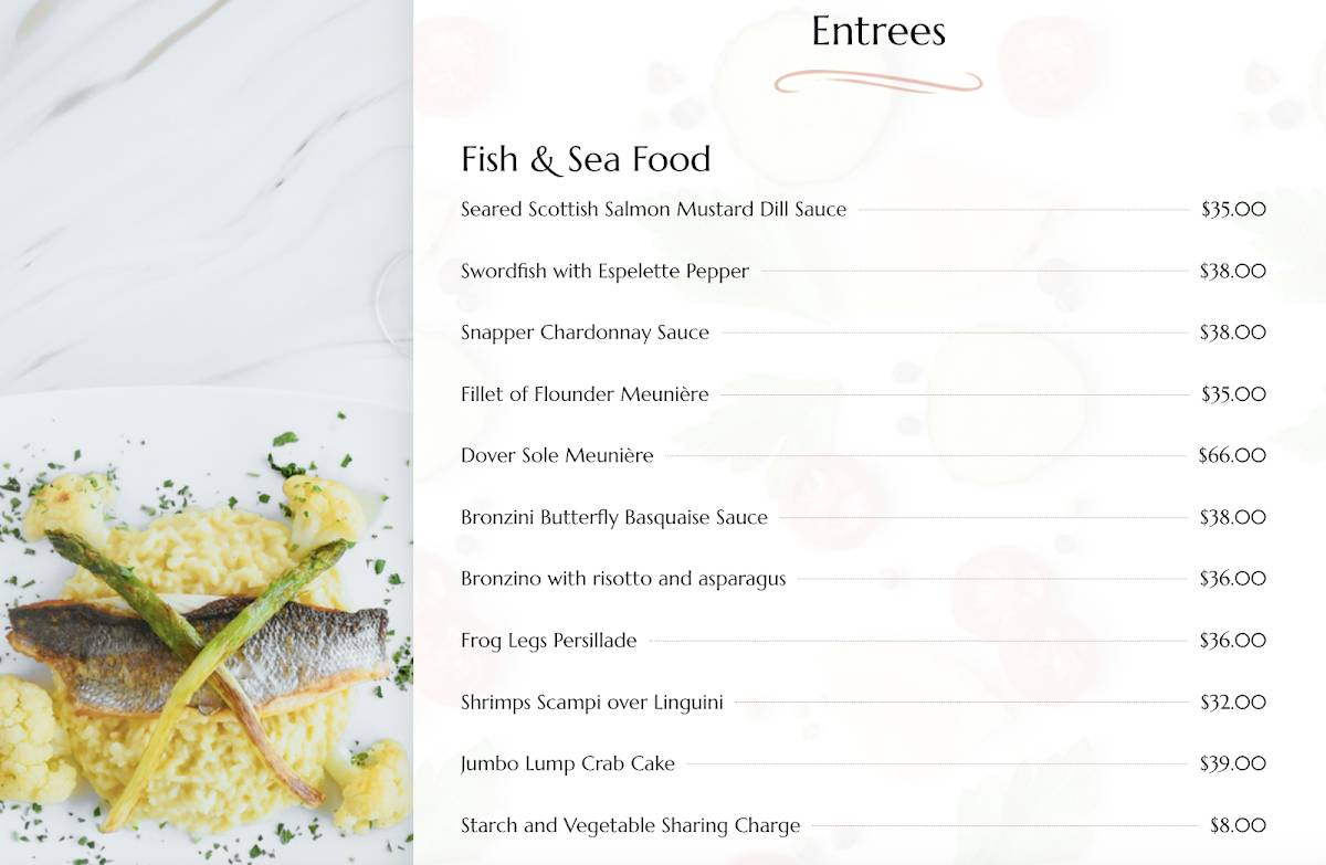 Le Rivage меню