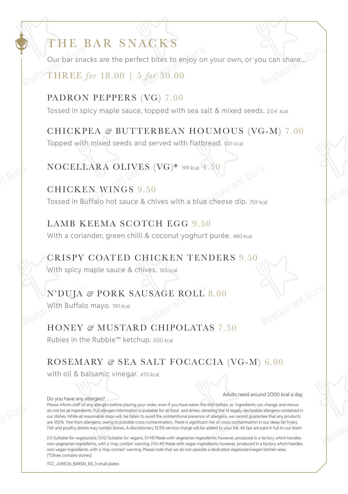 Wine Menu паба и бара Bonds Mayfair в Лондоне