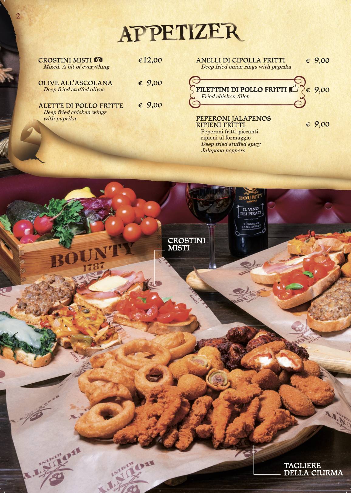 Bounty Rimini меню