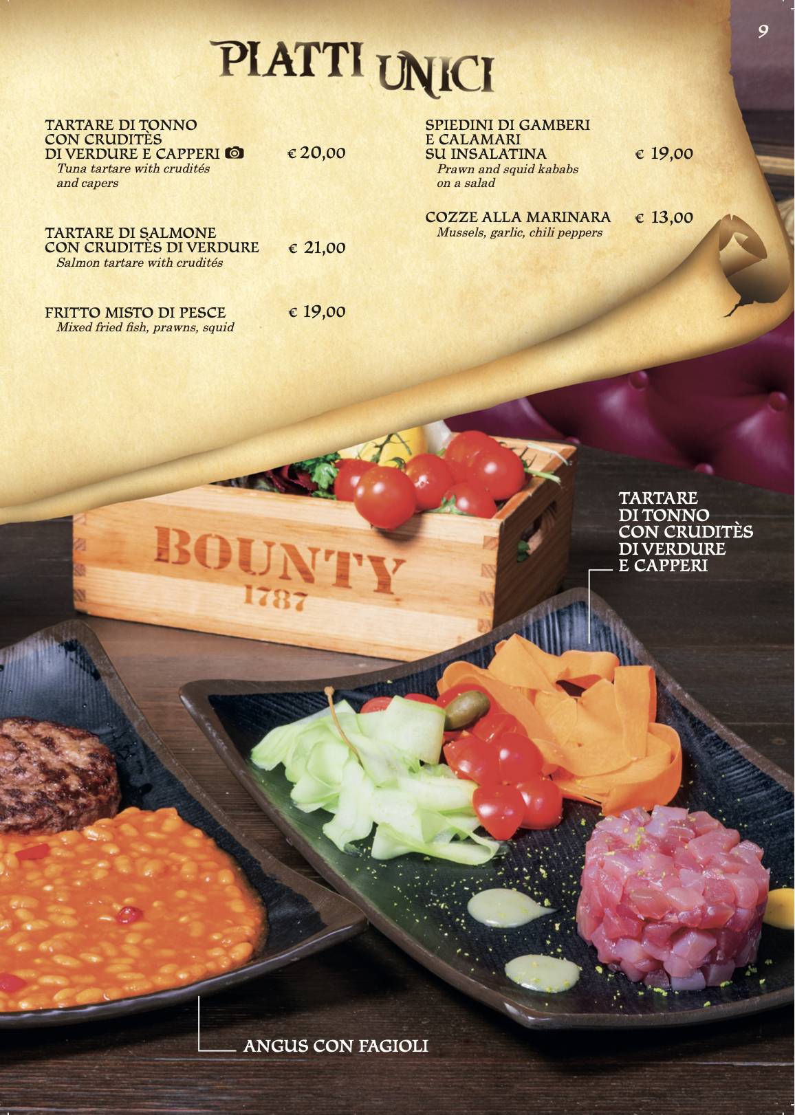 Bounty Rimini меню