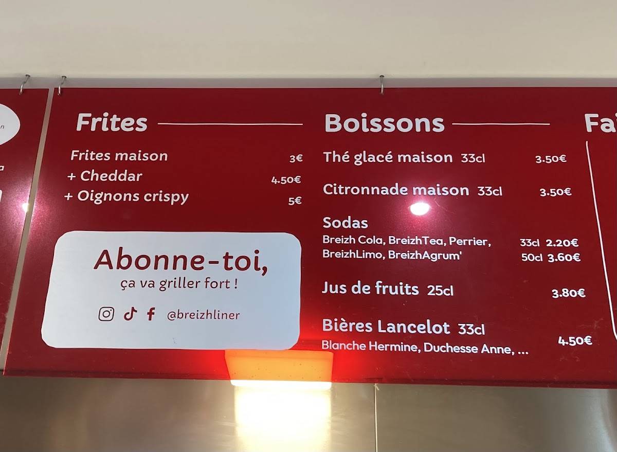 Breizhliner меню