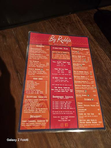 Big Roddy's Rippin' Rib Shack - South Brisbane меню