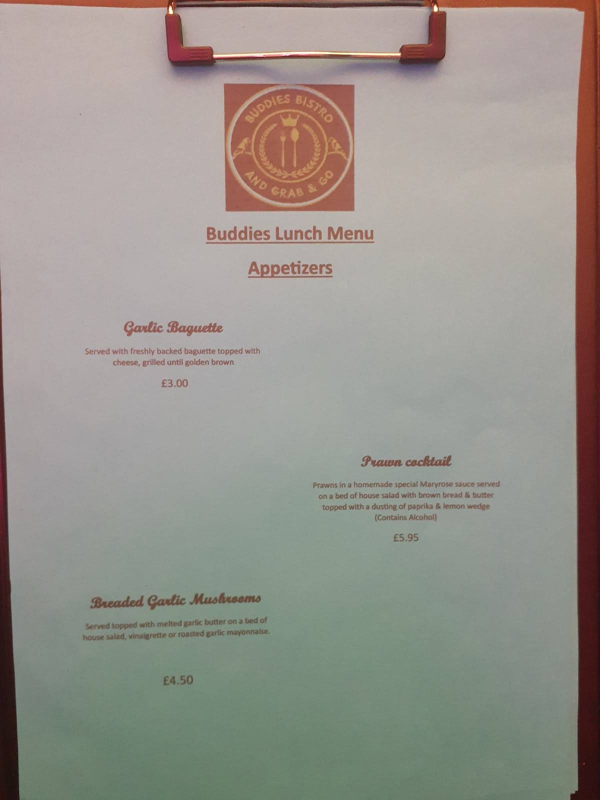Buddies Bistro and Grab & Go меню