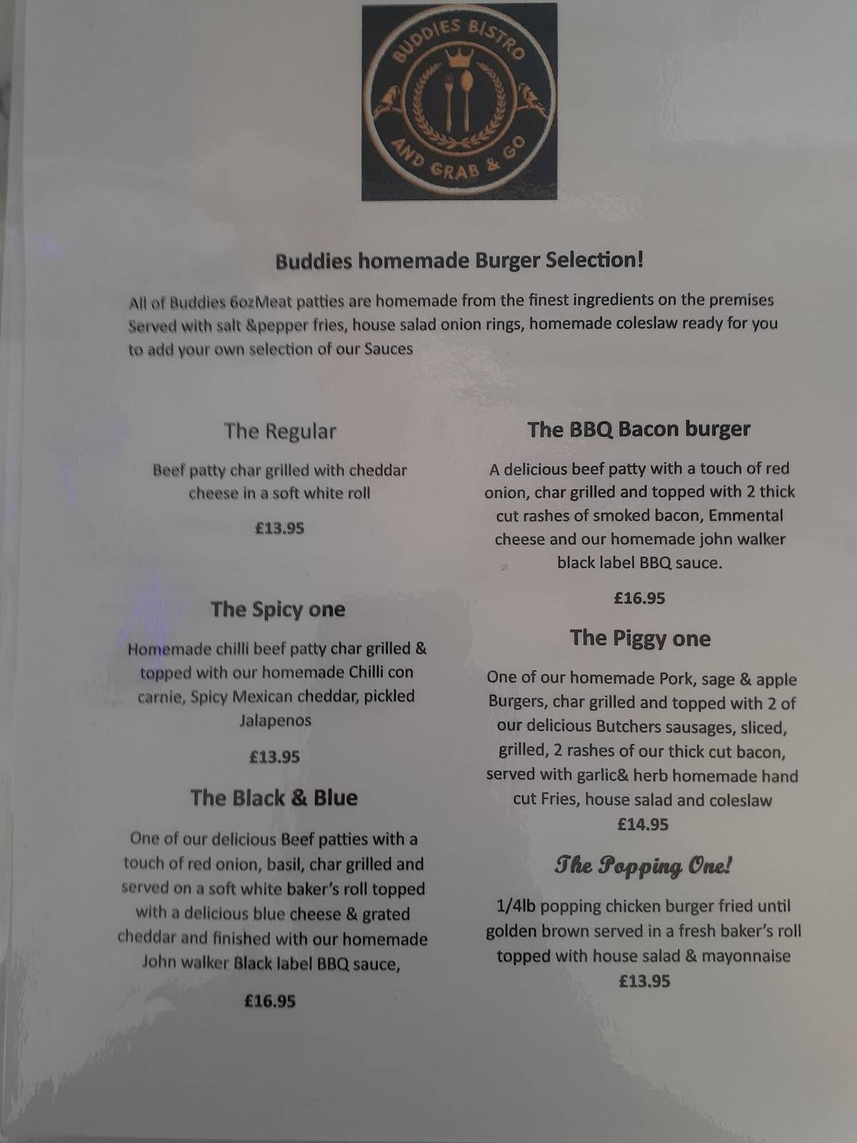 Buddies Bistro and Grab & Go меню