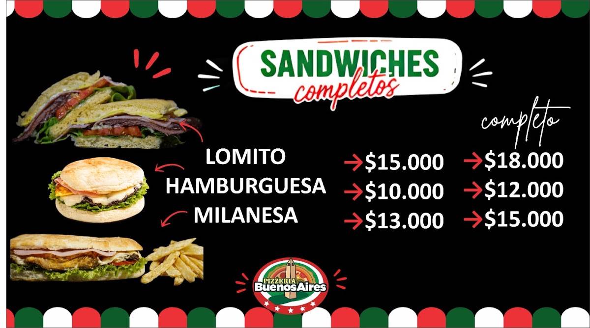Buenos Aires Pizzeria меню