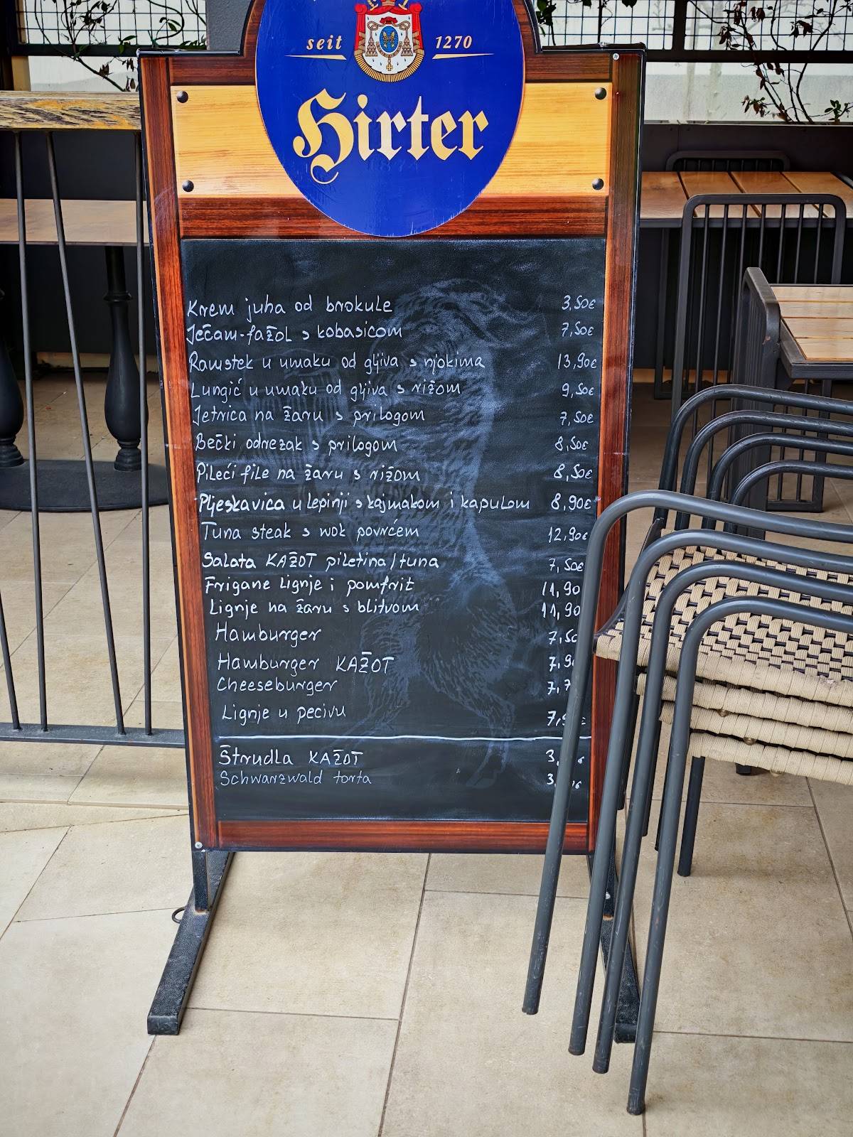 Buffet Kažot меню