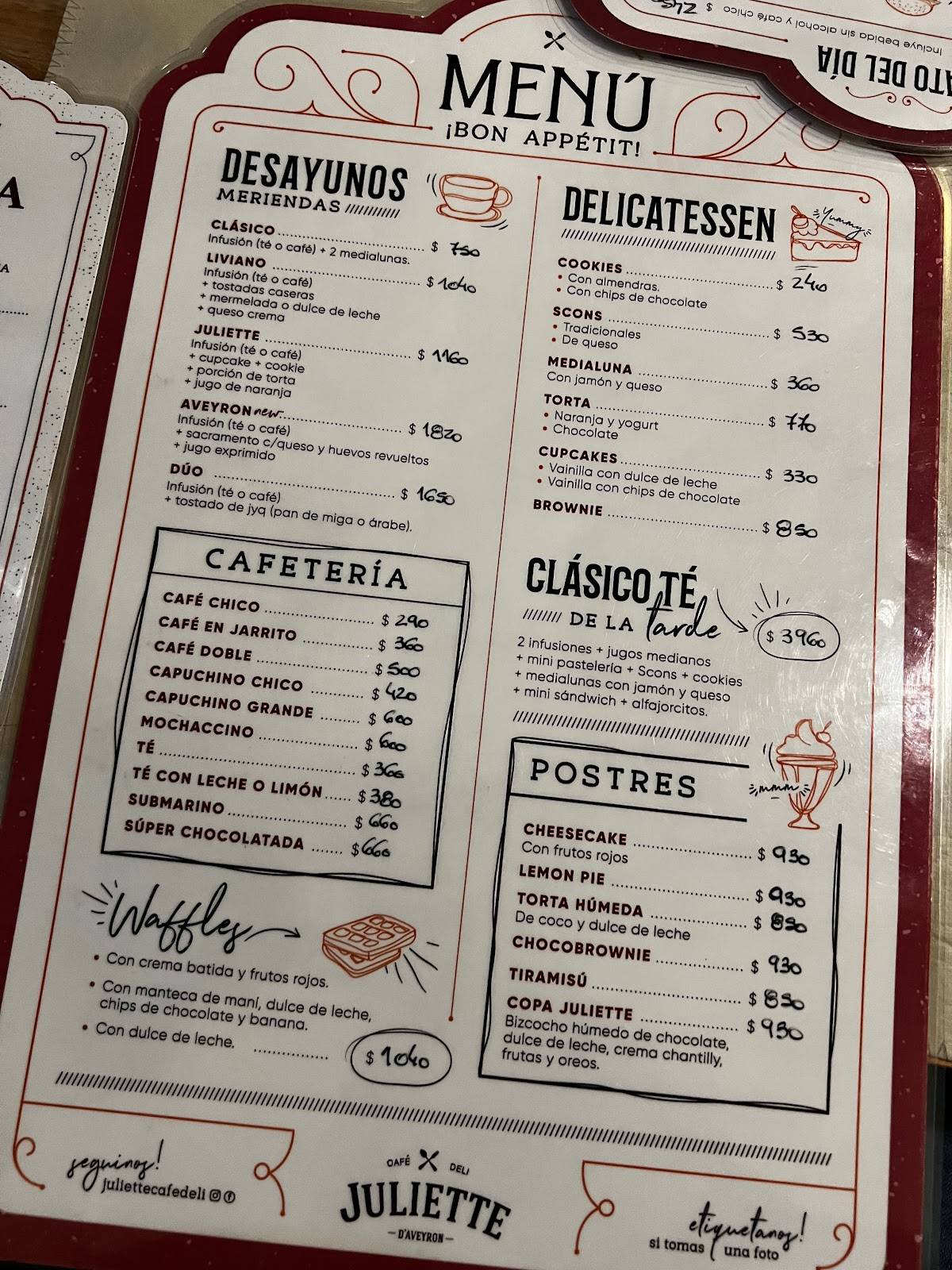 Juliette Cafe Deli меню