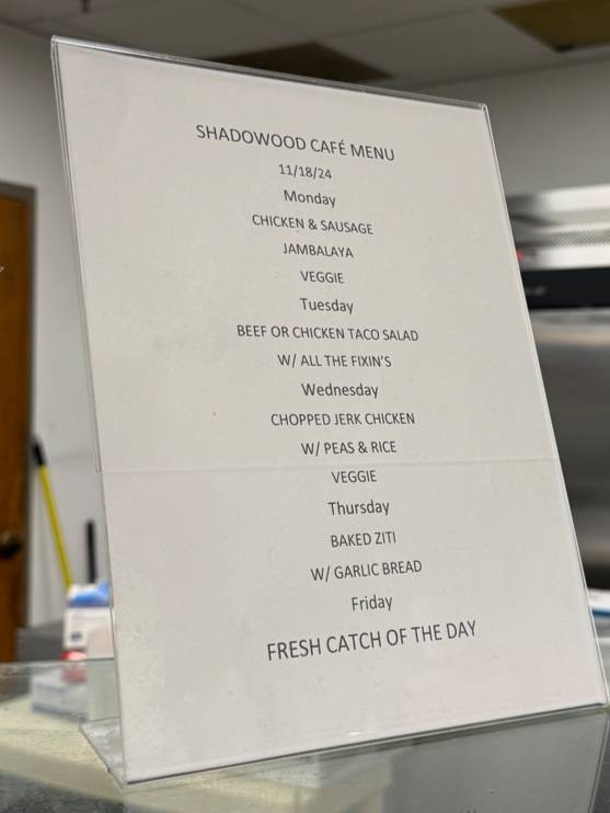 Shadowood Cafe меню