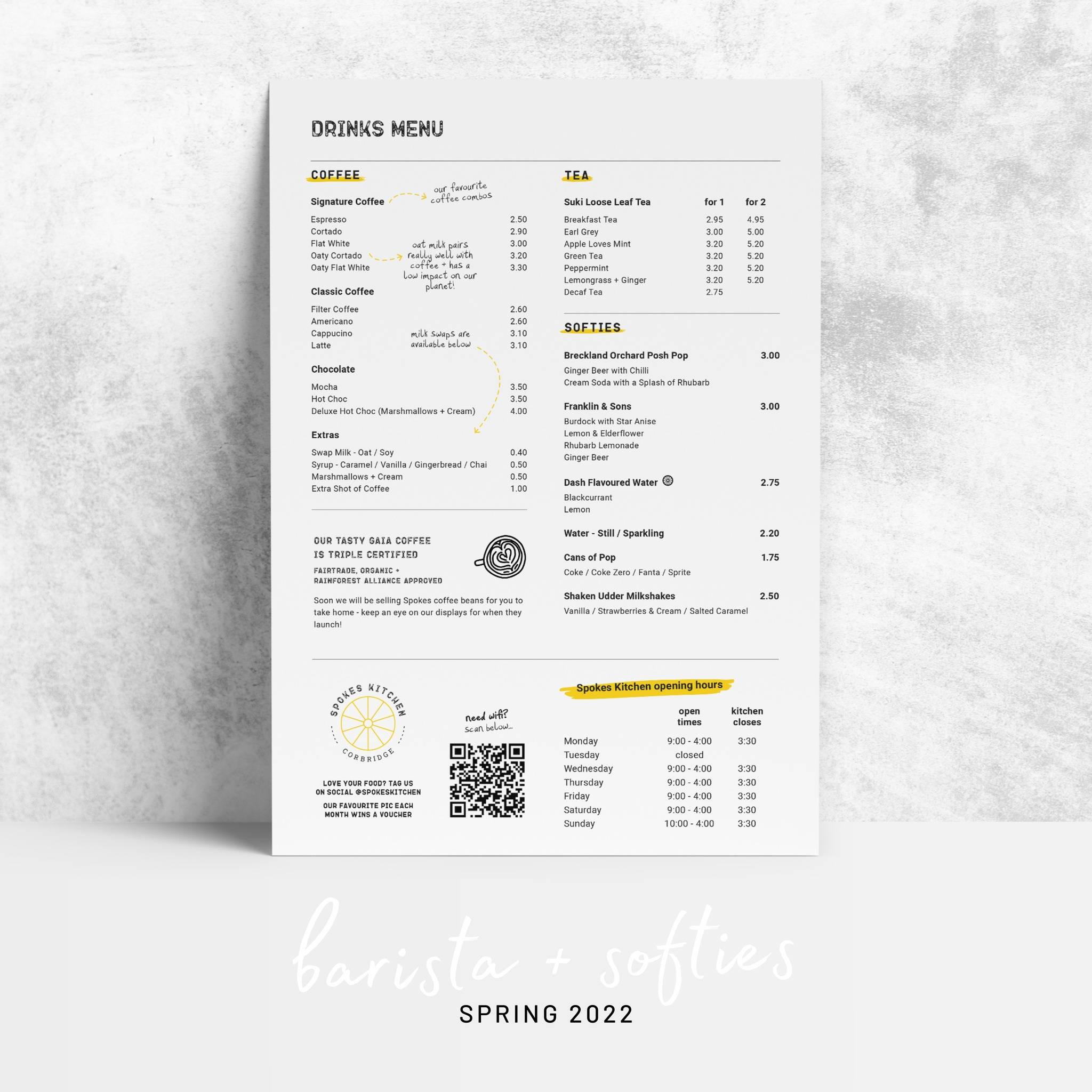 Spokes Kitchen меню