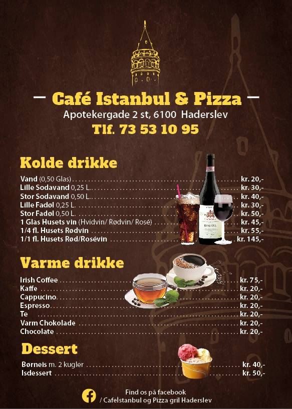 Cafe İstanbul & pizza Haderslev меню