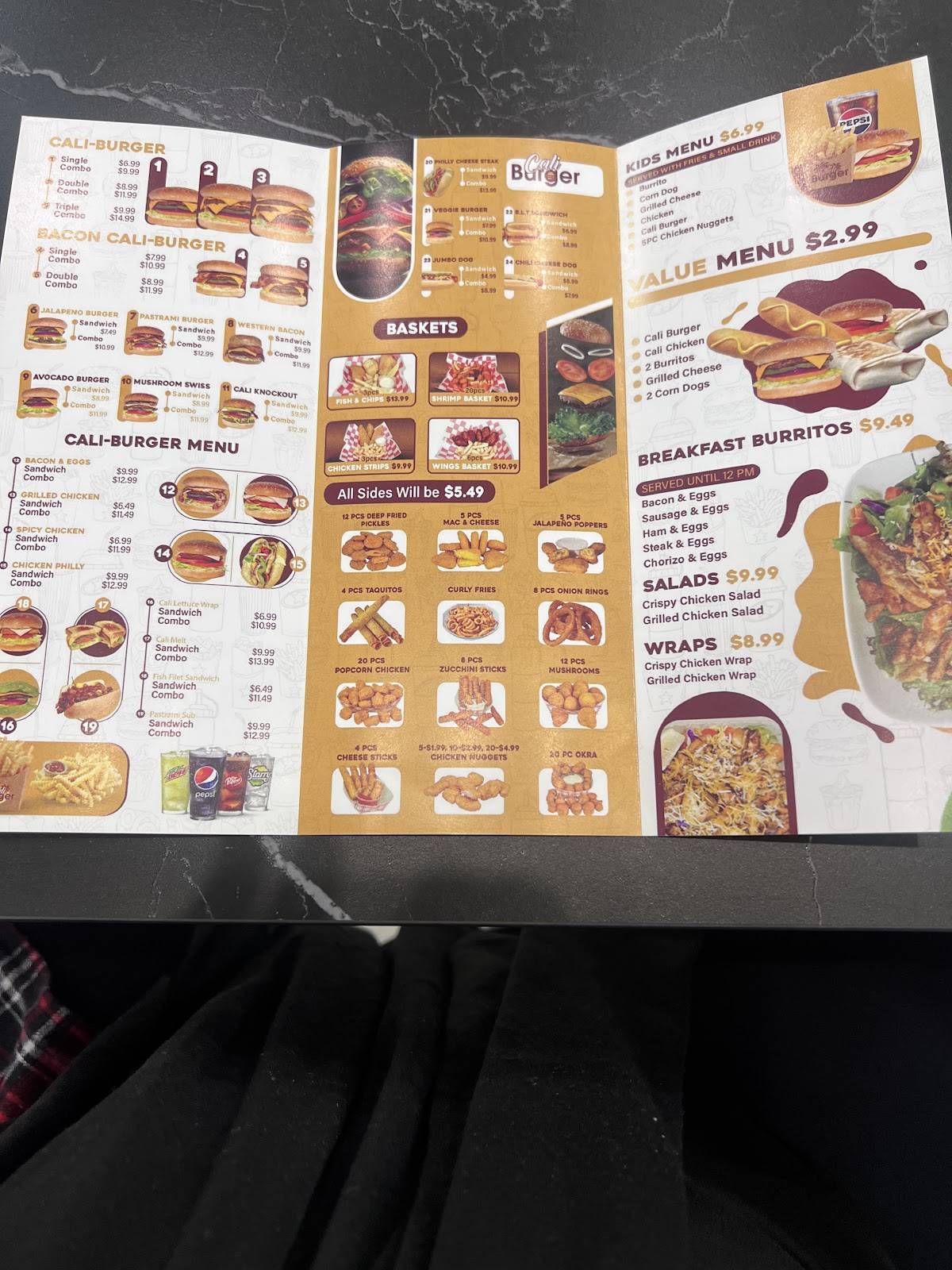 Cali Burger меню