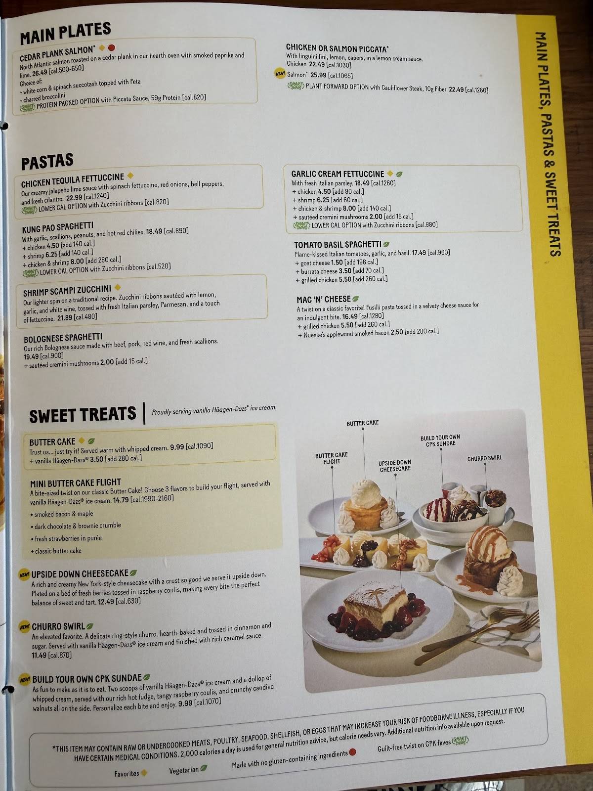 California Pizza Kitchen меню