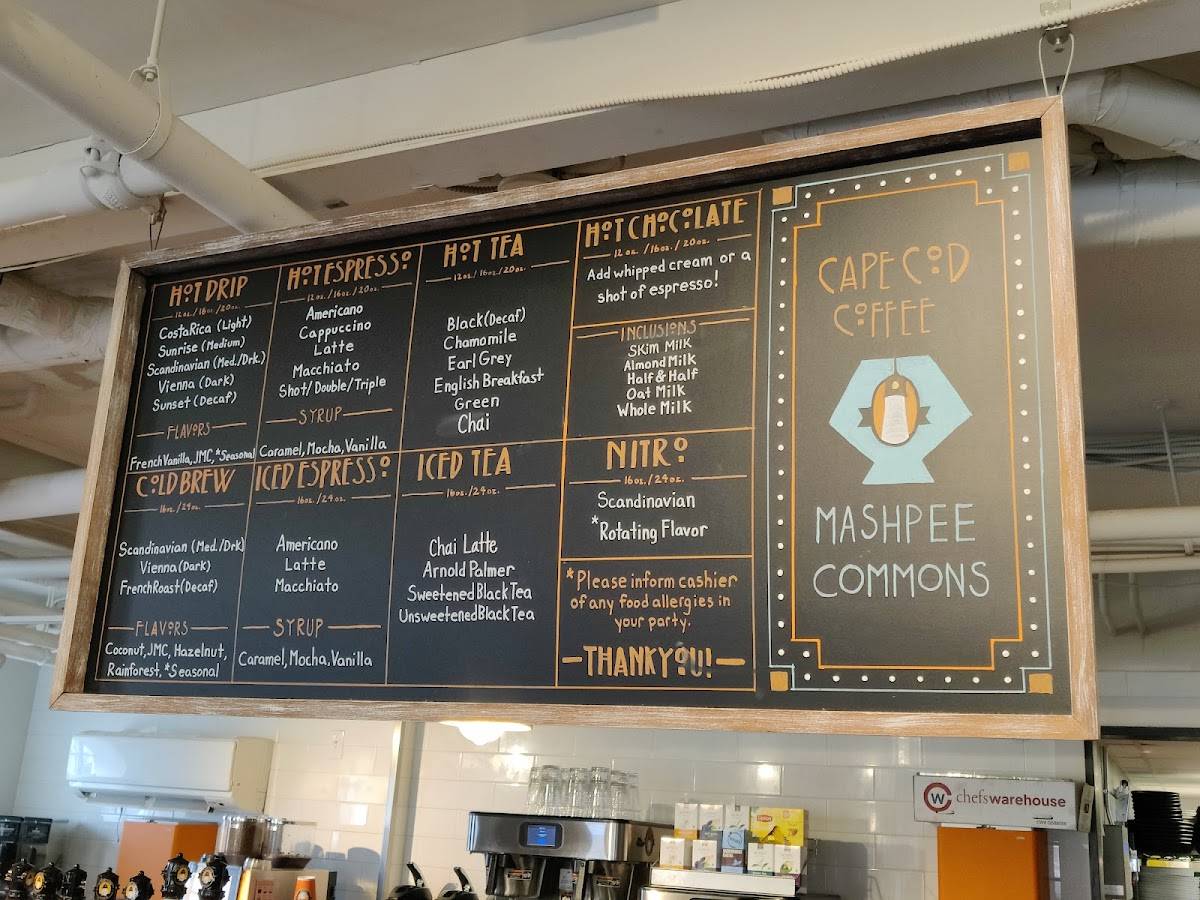 Cape Cod Coffee @ Mashpee Commons меню
