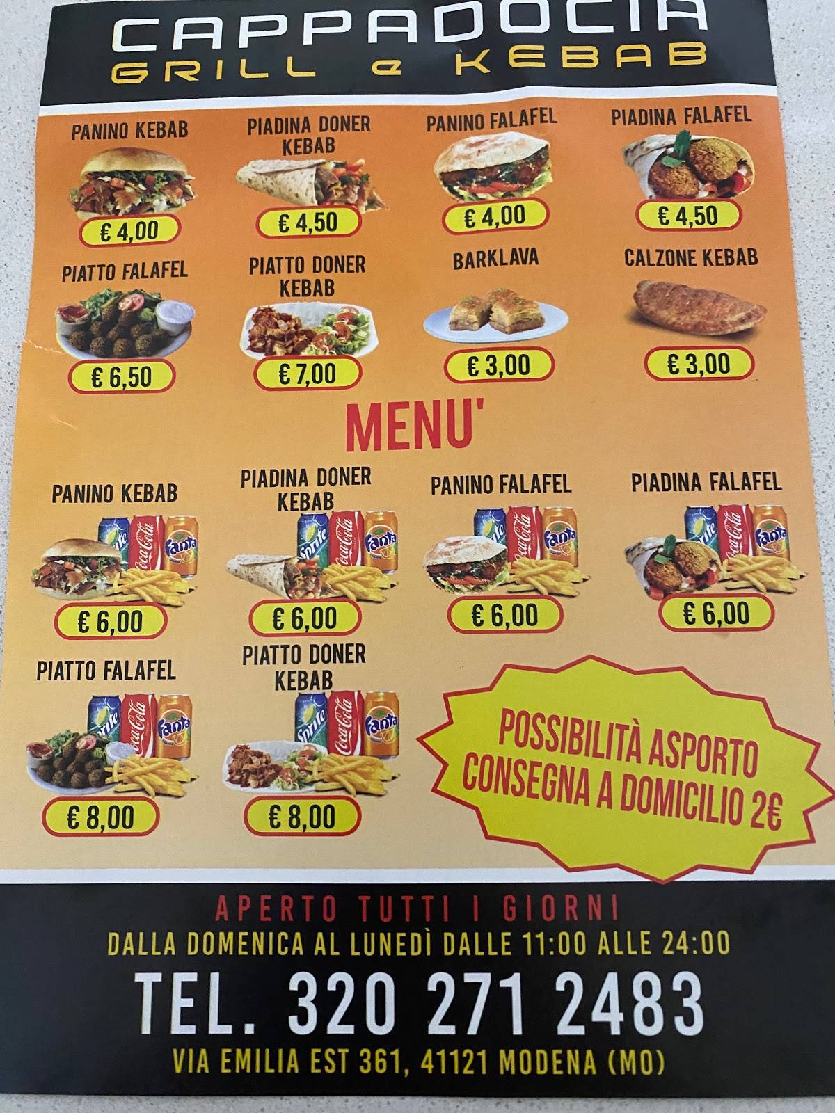 Cappadocia grill&kebab...pizza меню