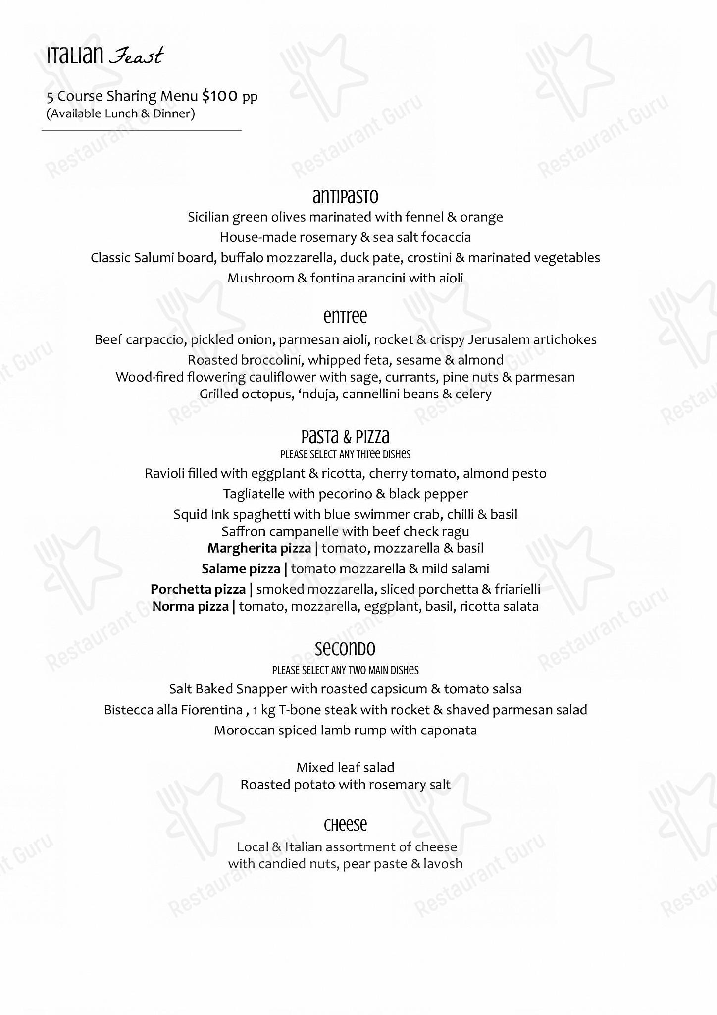 Wine Menu паба и бара Capriccio Osteria Italian Restaurant in Leichhardt Sydney