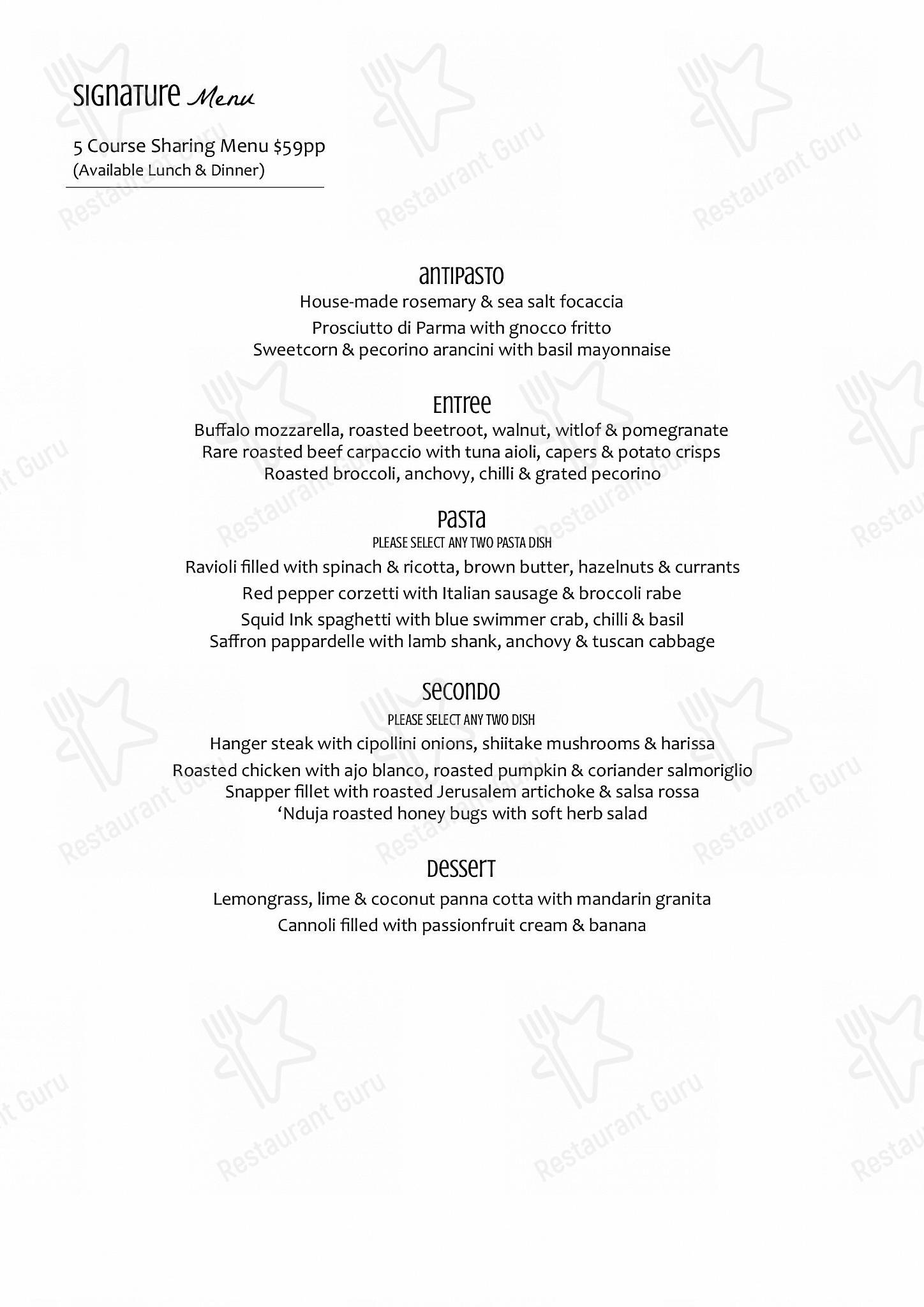 Capriccio Osteria Italian Restaurant in Leichhardt Sydney в Лейхгардте - Wine Menu