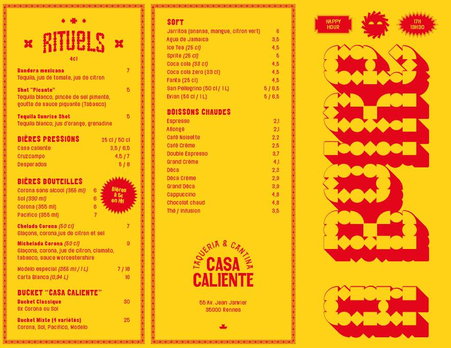 Casa Caliente меню