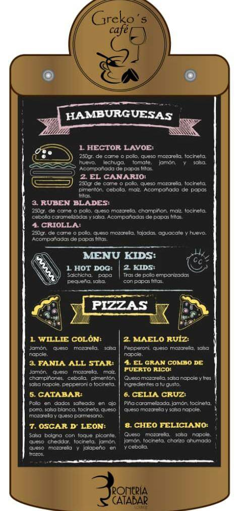 Catabar Mérida меню