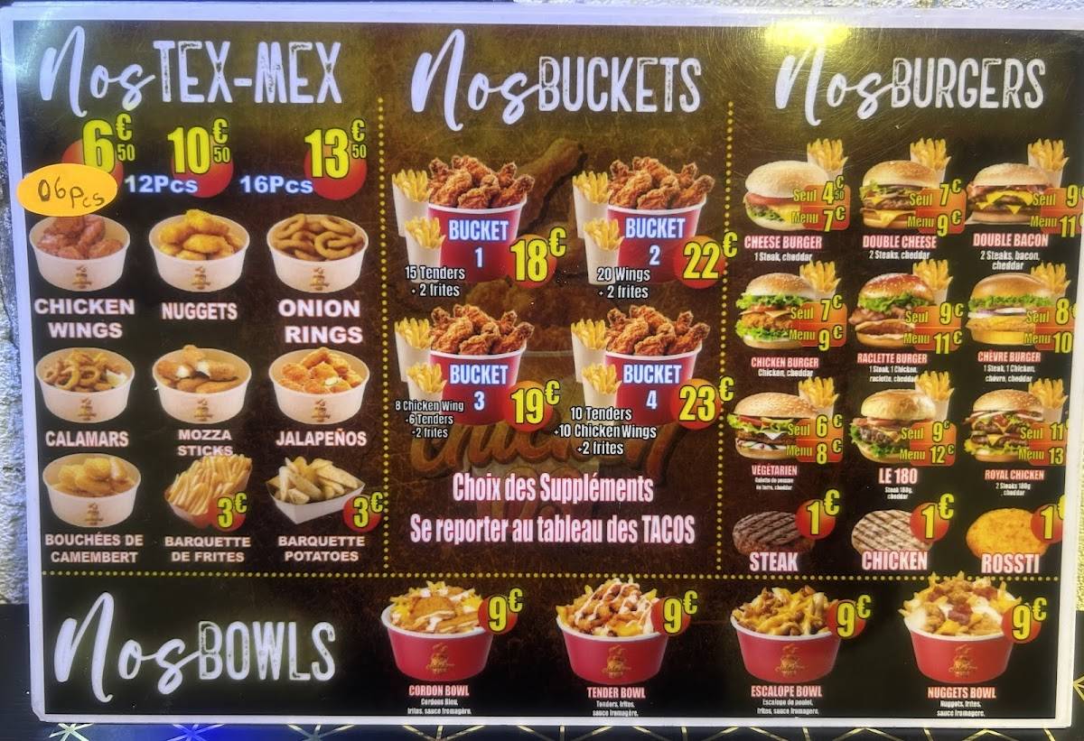 Chickenos Rennes меню