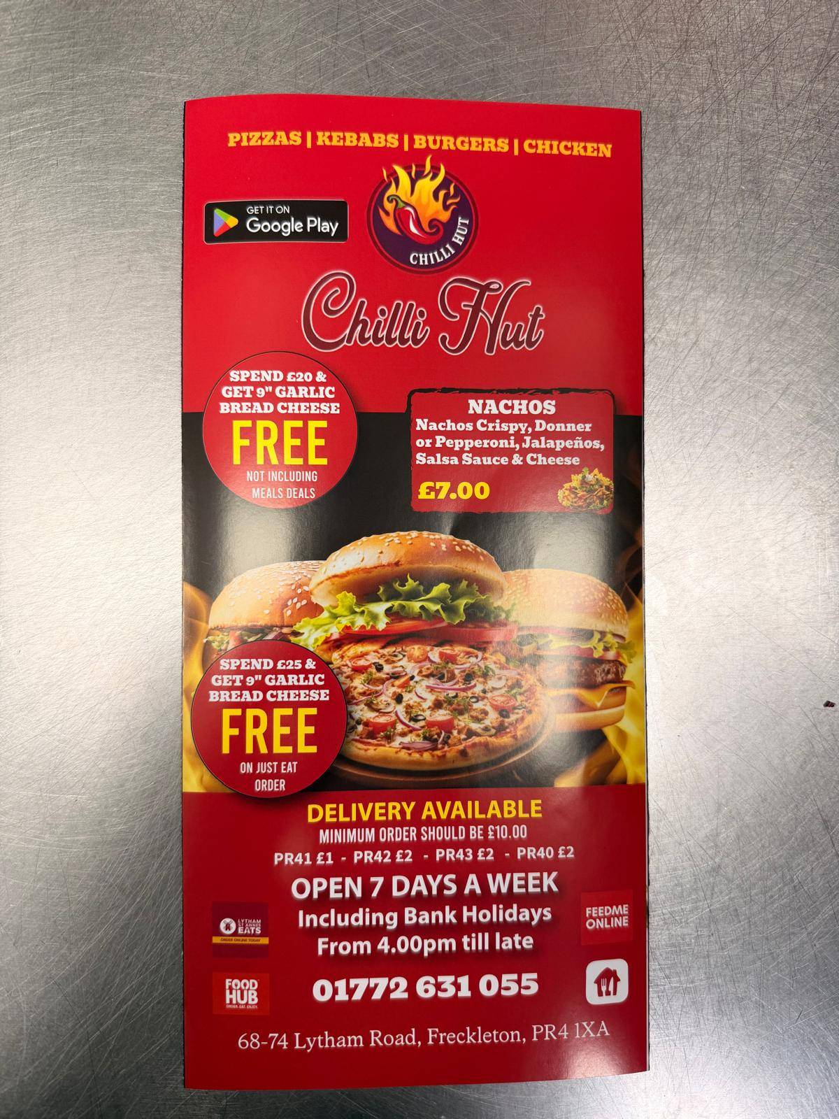 Chilli Hut меню