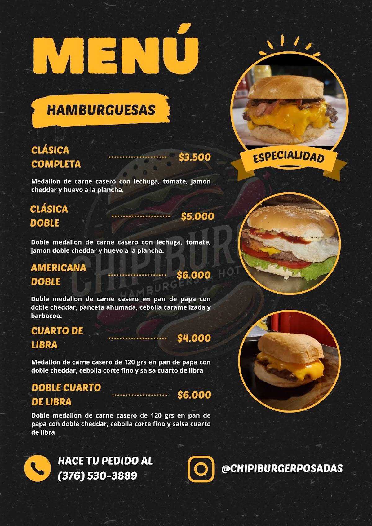 ChipiBurger меню