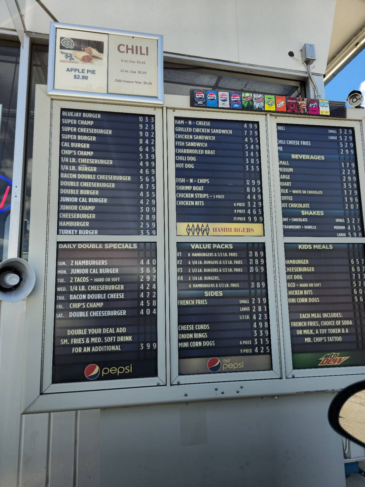 Chip's Hamburgers Merrill меню