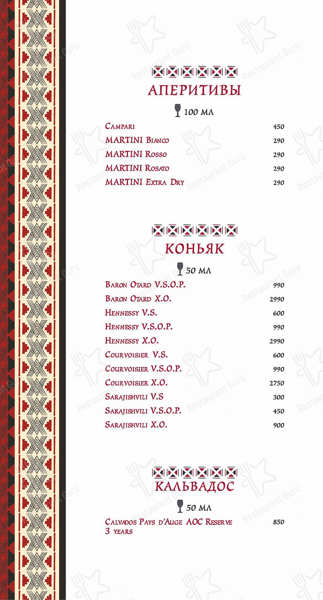 Пили-ели чё хотэли в Москве - Меню