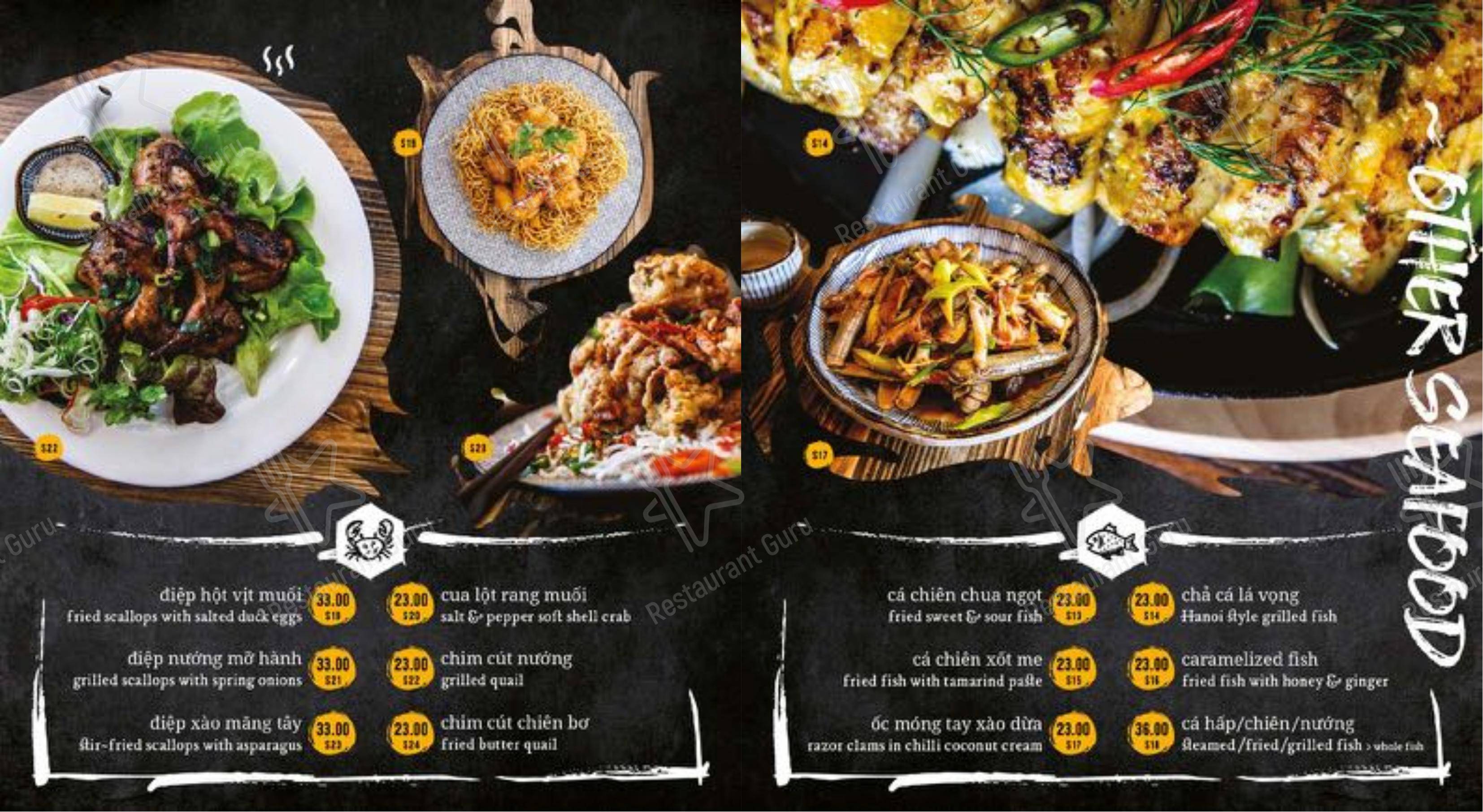 Chopsticks Viet Restaurant в Перте - Меню