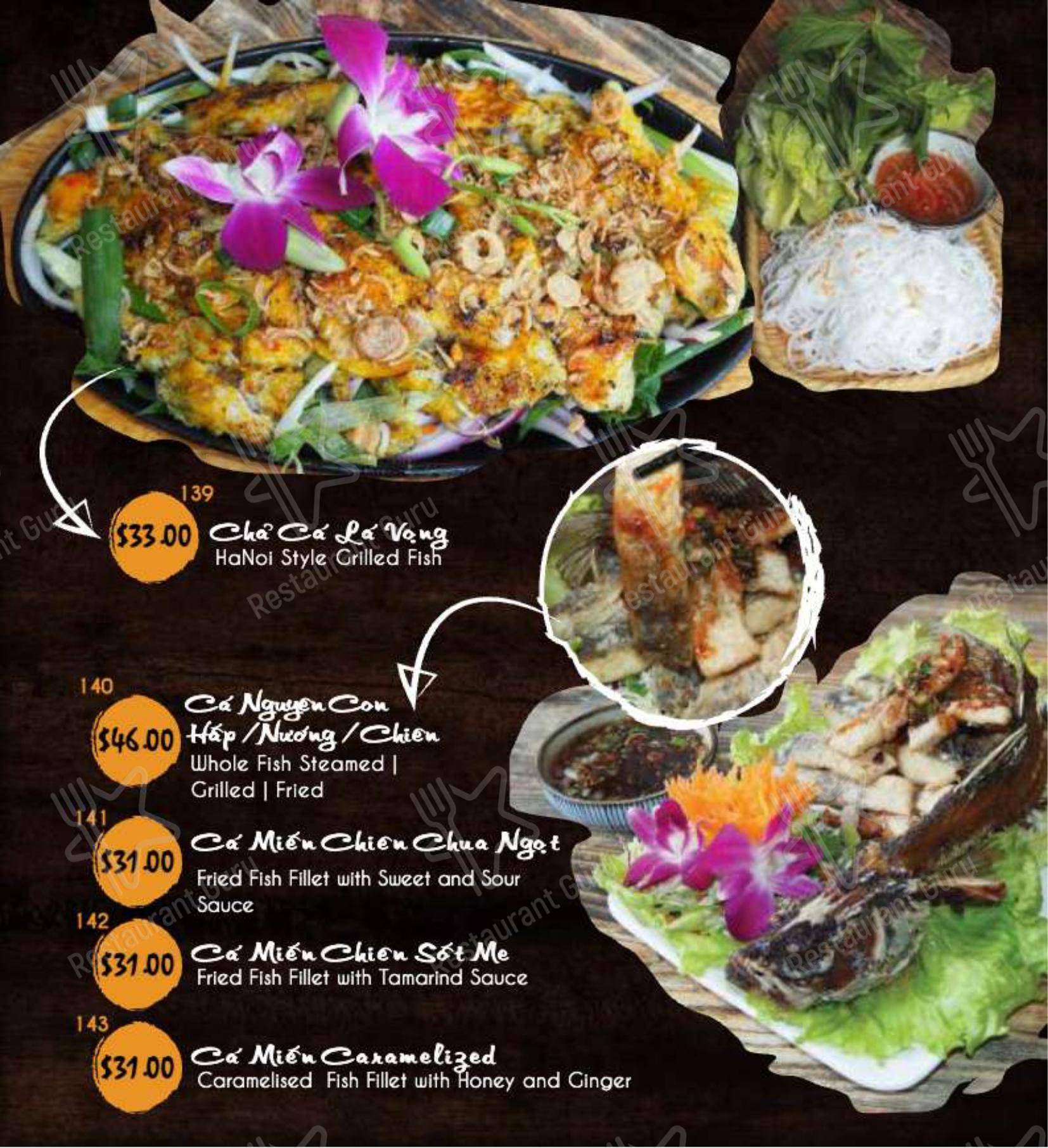 Меню напитков ресторана Chopsticks Viet Restaurant