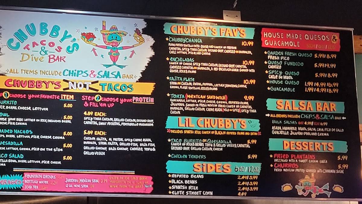 Chubby's Tacos Raleigh меню