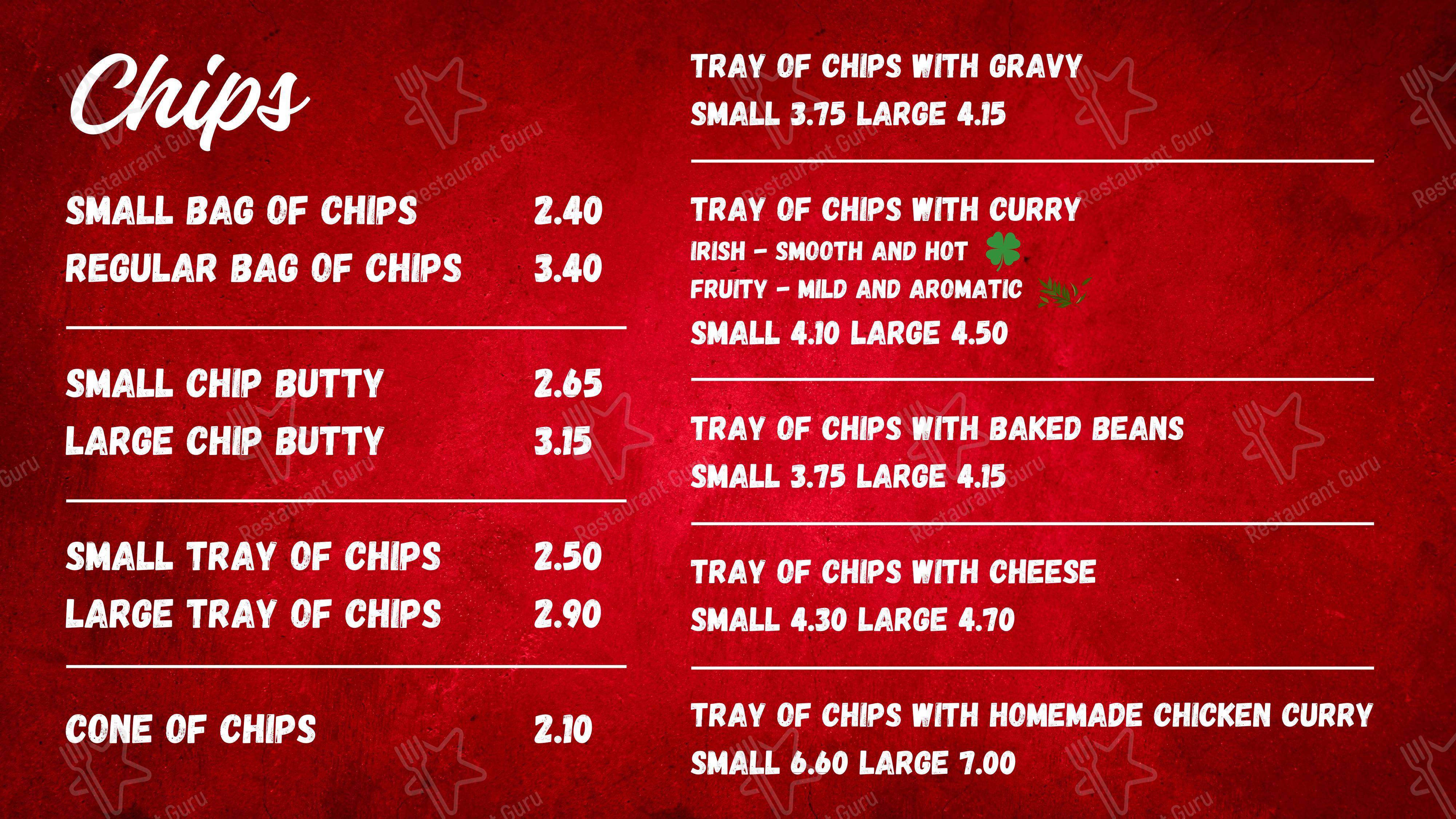 Меню ресторана Conti's Fish & Chip Bar - Меню