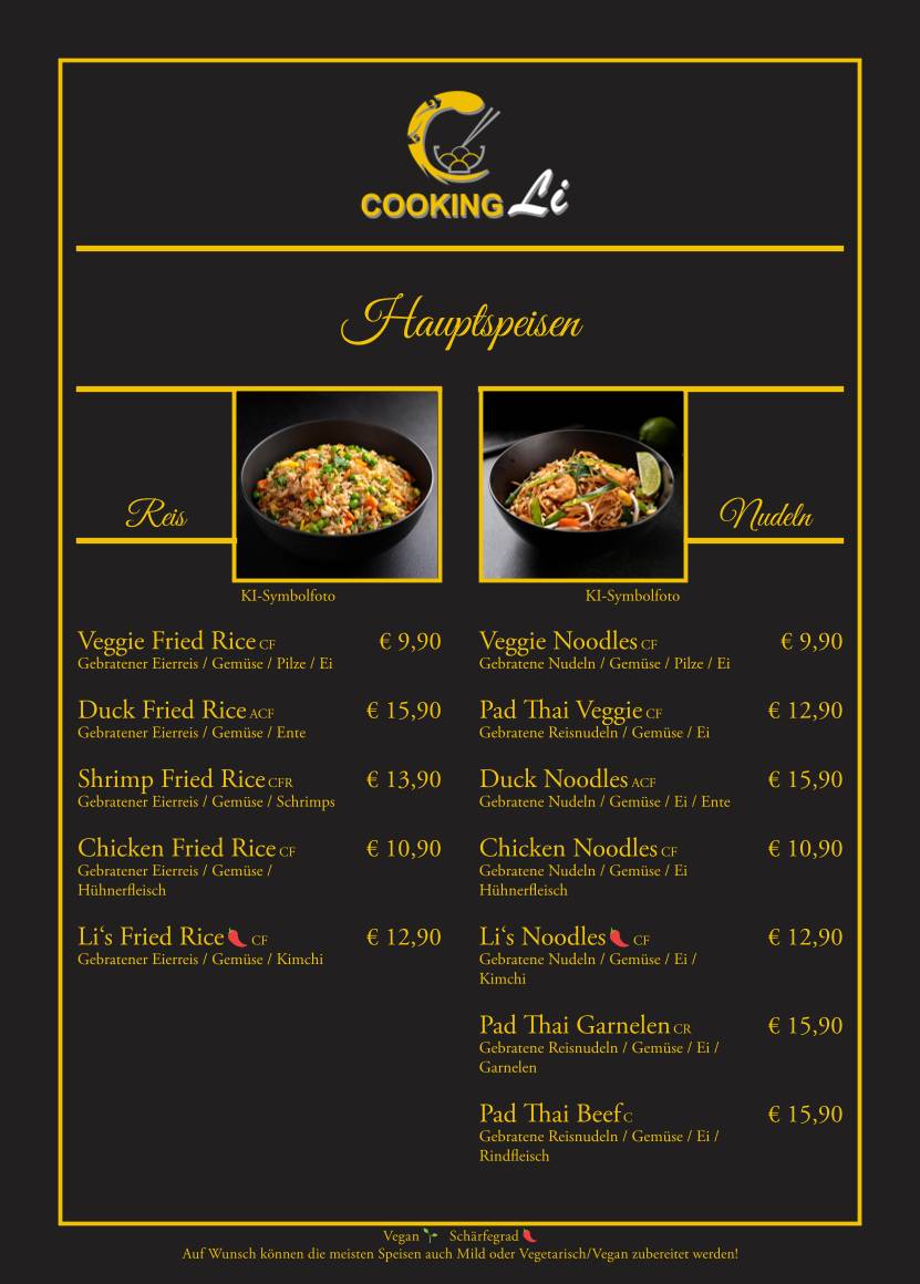 Cooking Li меню
