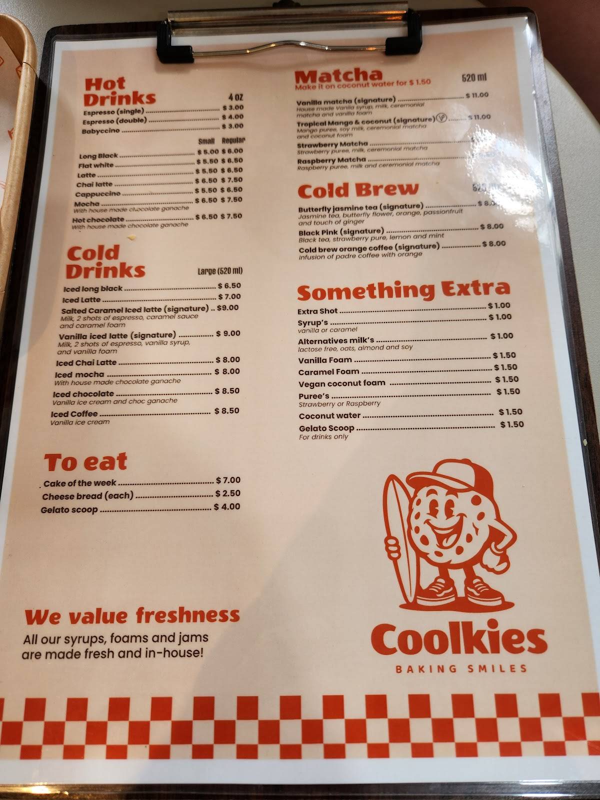 Coolkies меню