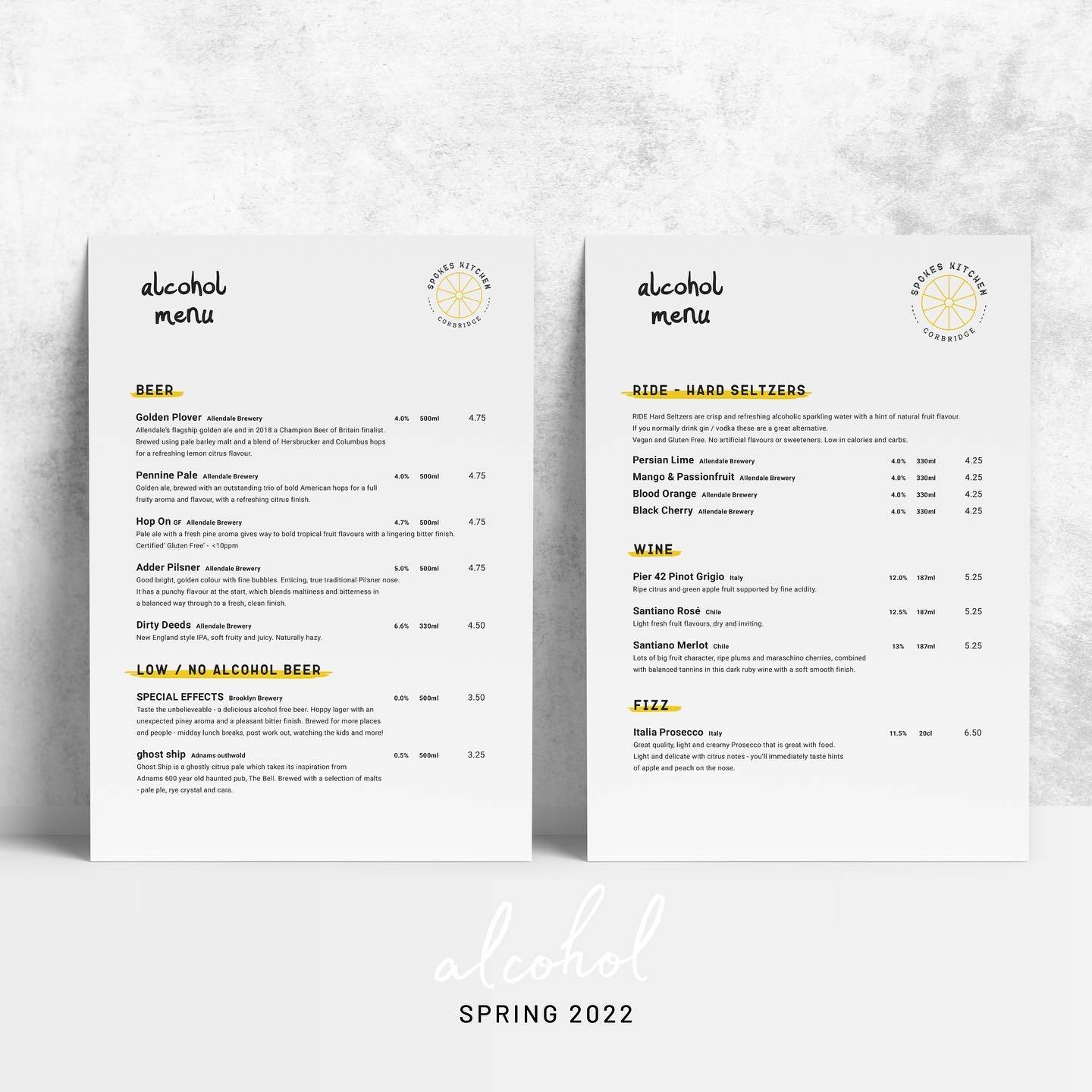 Spokes Kitchen меню