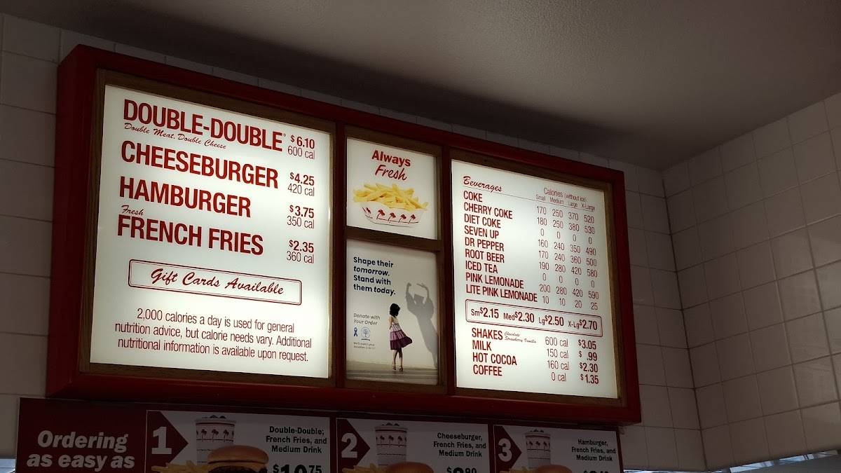In-N-Out Burger меню