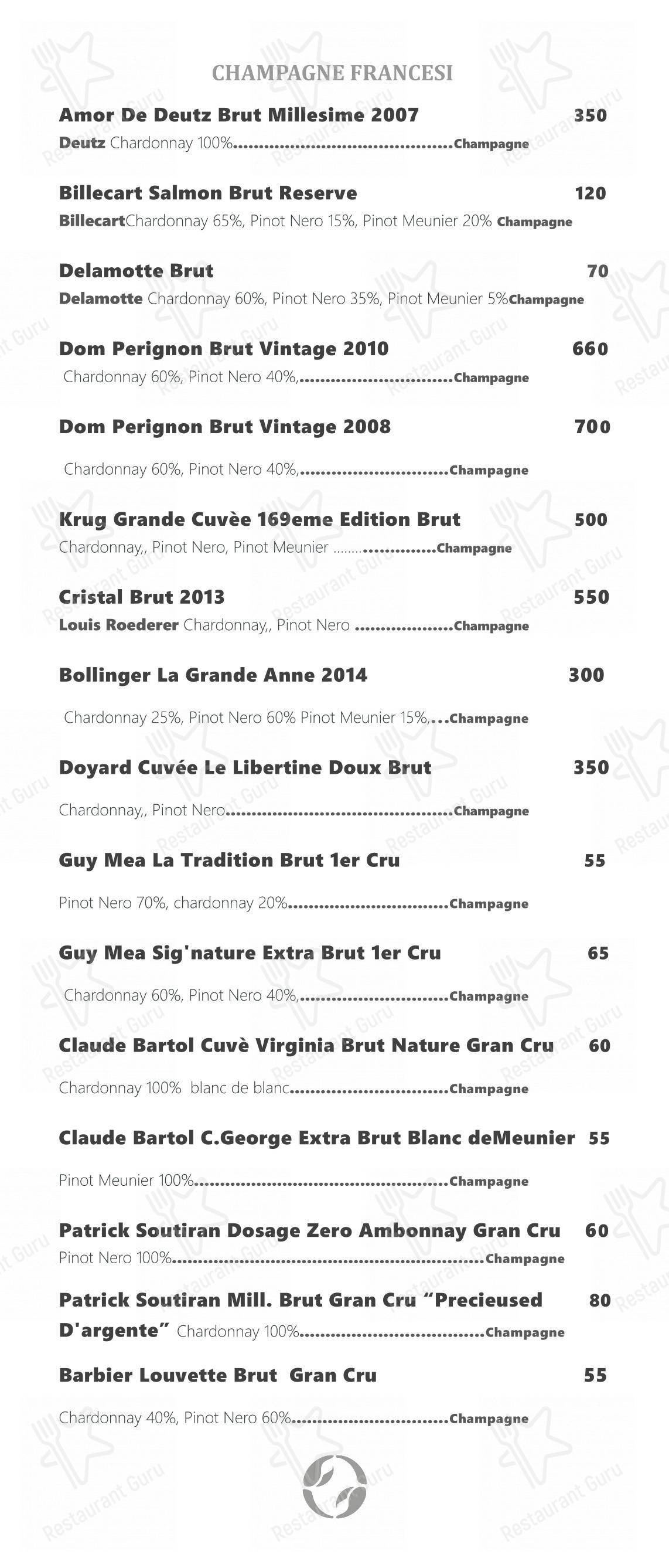 Меню ресторана Ristorante Crab - Меню