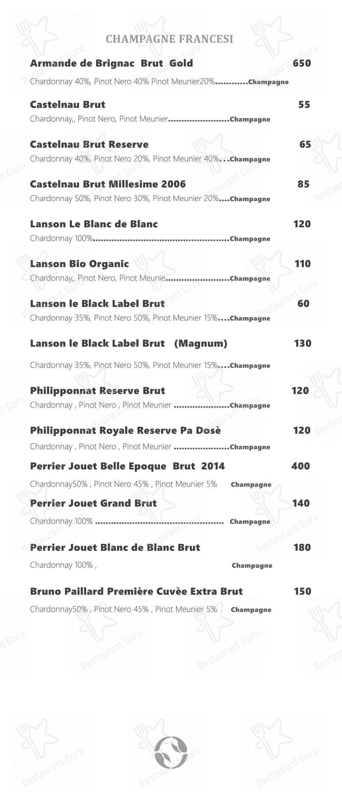 Меню ресторана Ristorante Crab
