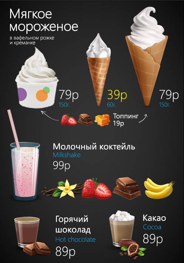 Крем меню