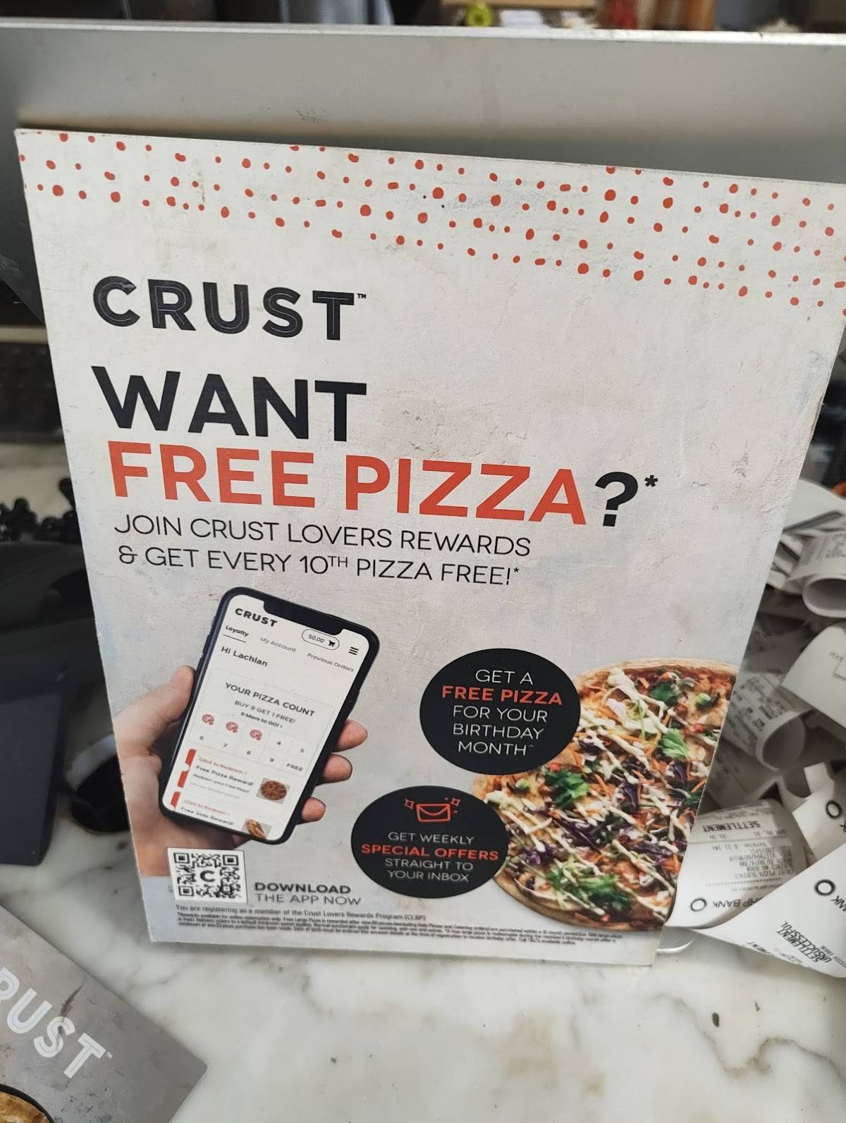 Crust Pizza Subiaco меню