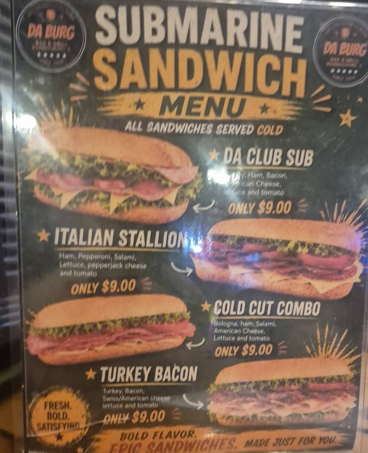 Da Burgs Bar & Grill меню