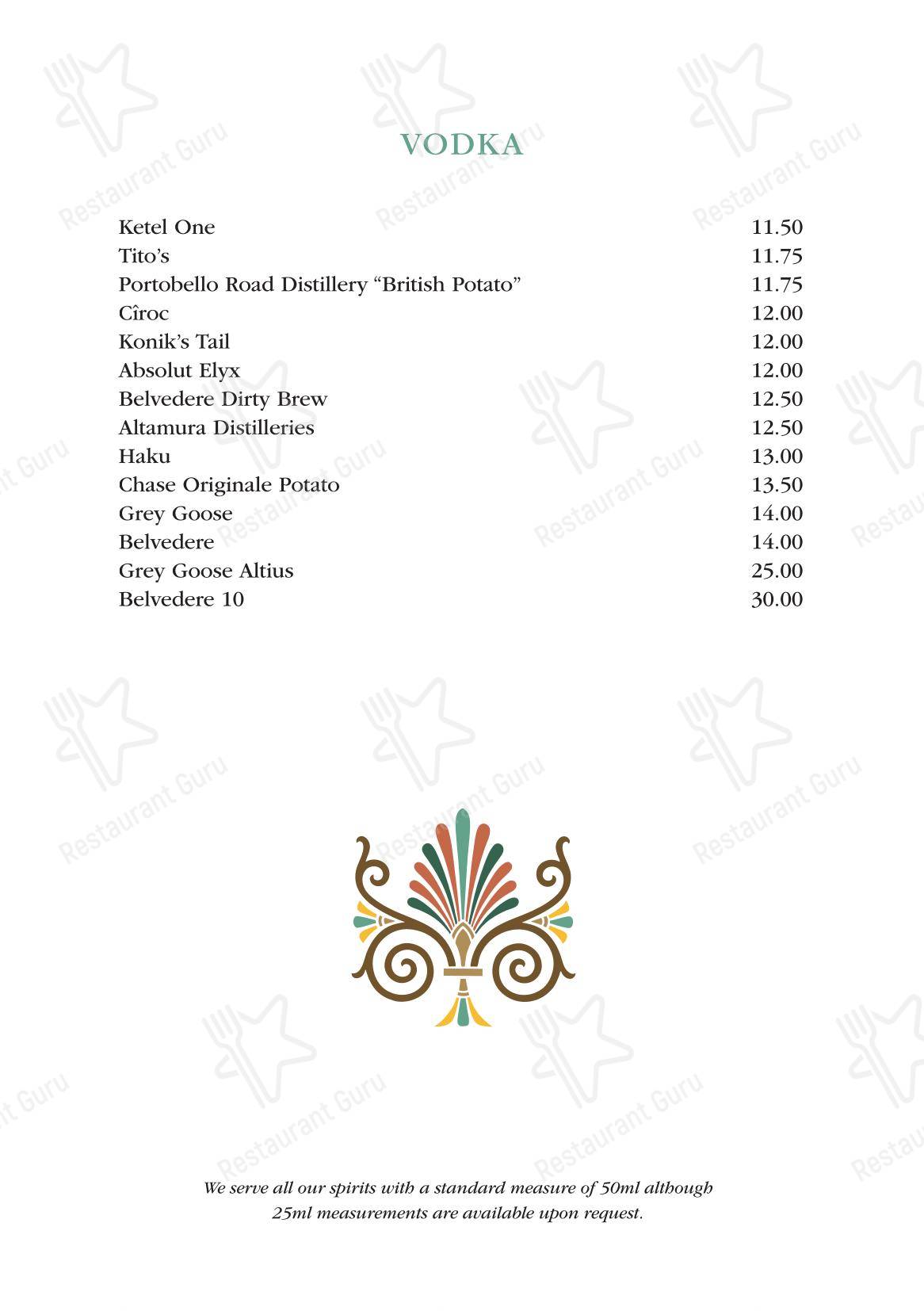 Catering Menu ресторана Daphne's