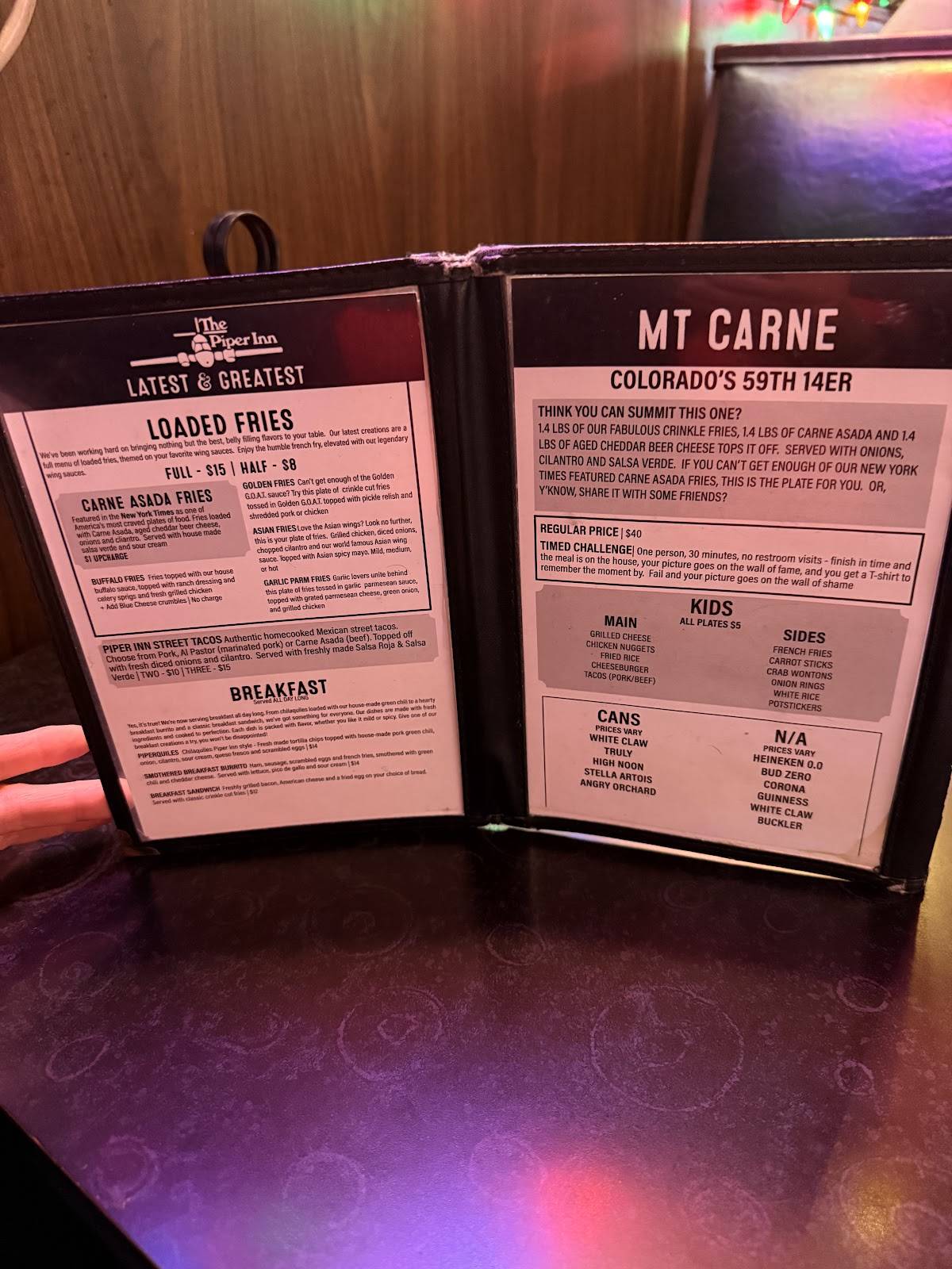 Piper Inn меню