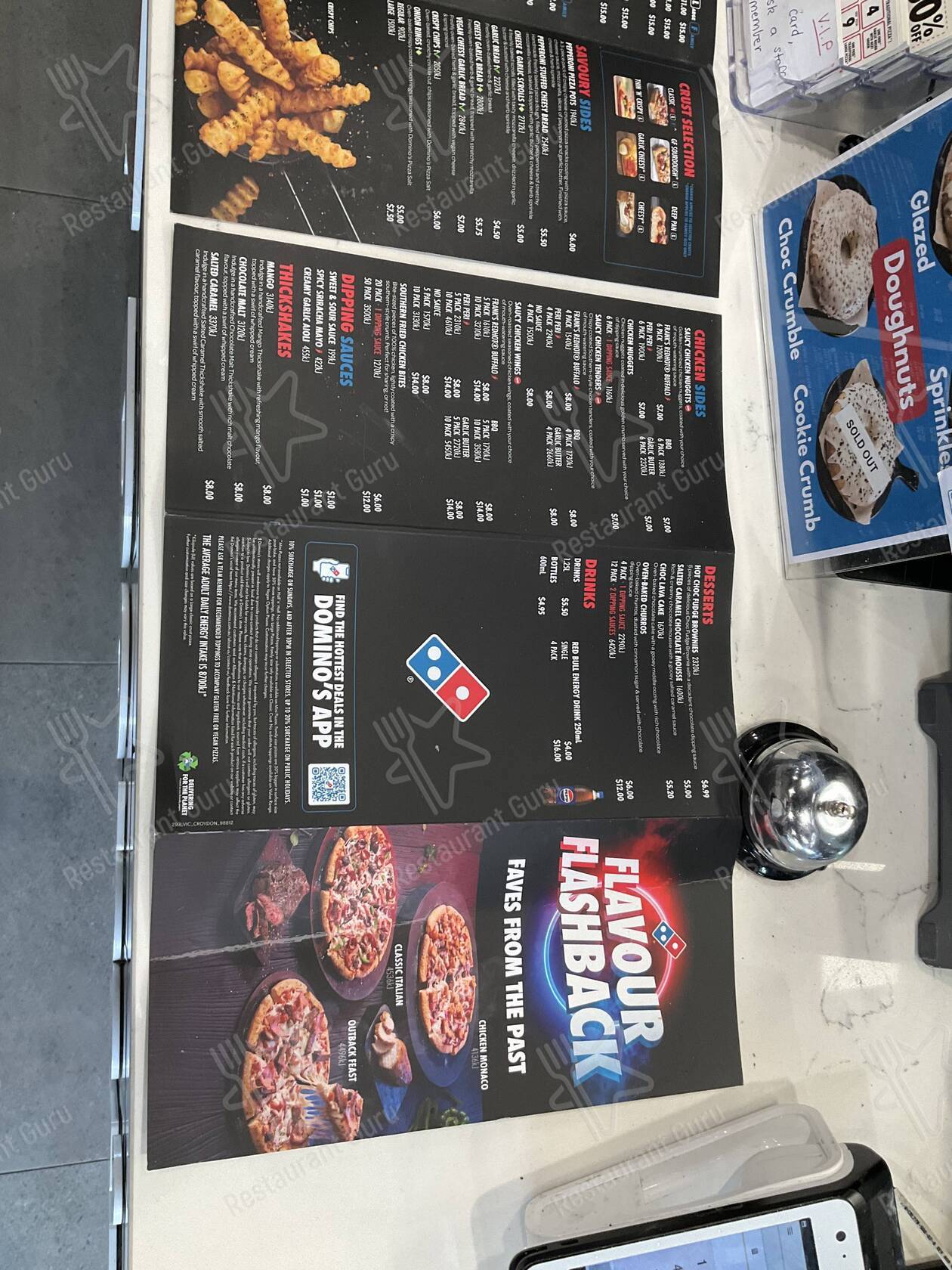 Взгляните на меню Domino's Pizza Croydon