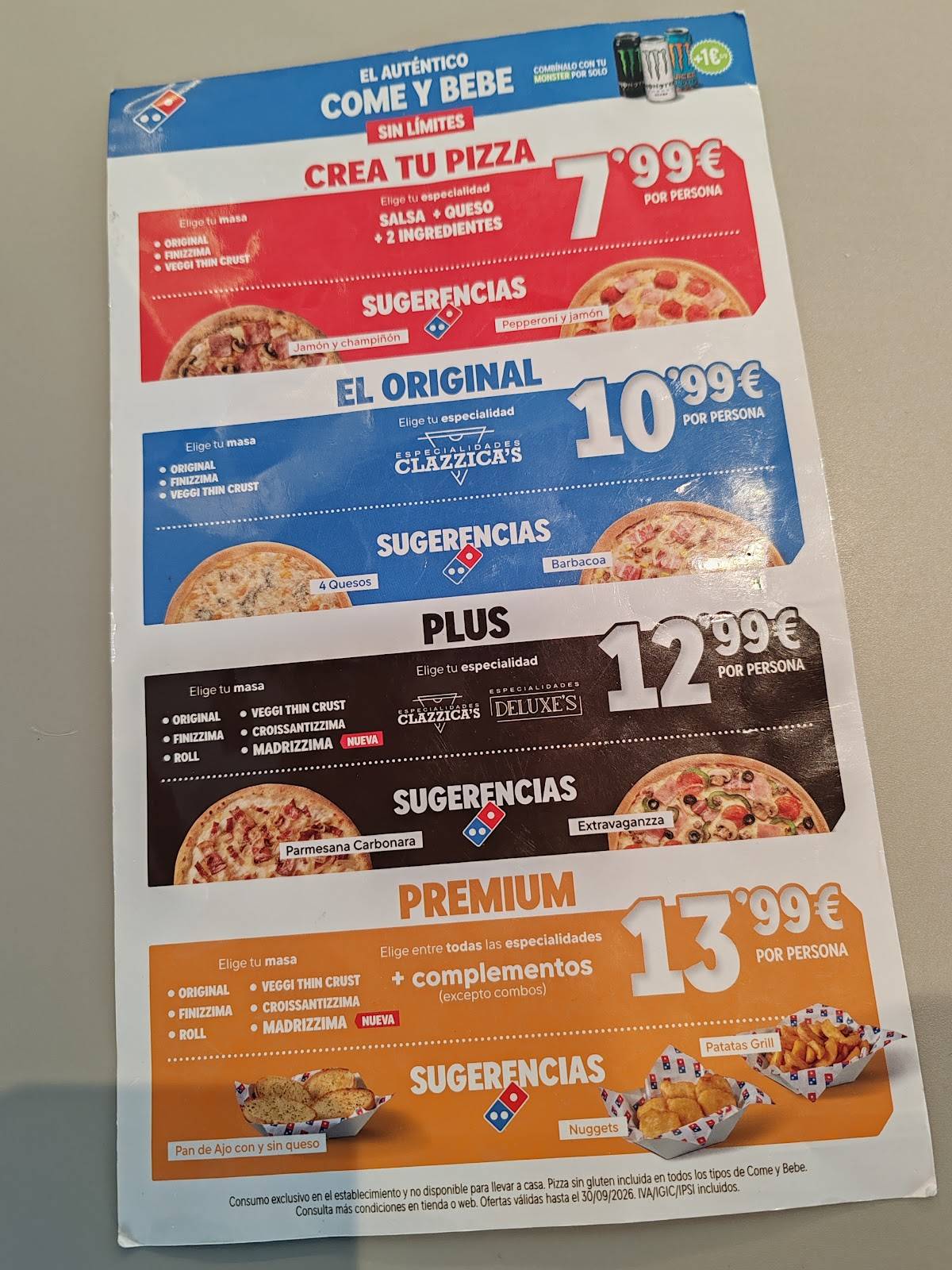 Domino's Pizza меню