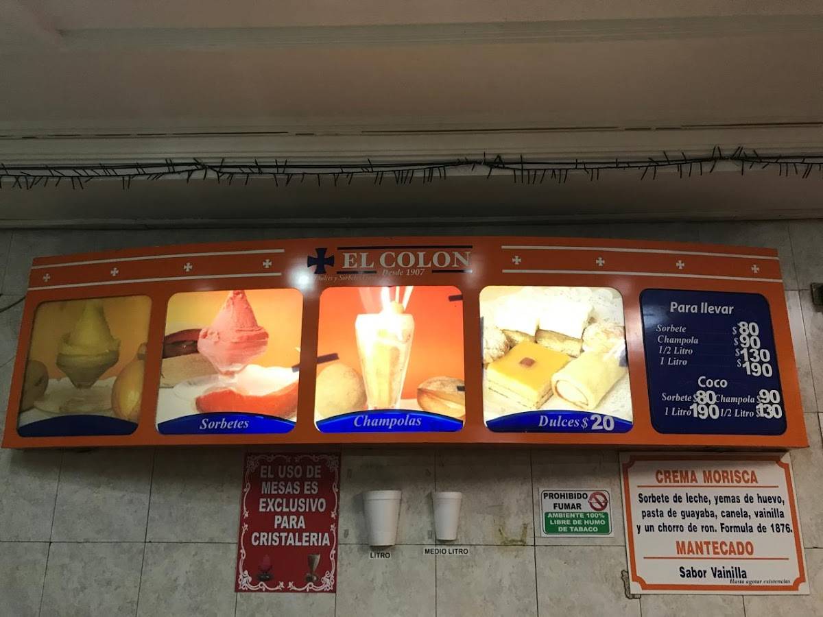 Dulcería y Sorbetería Colón меню
