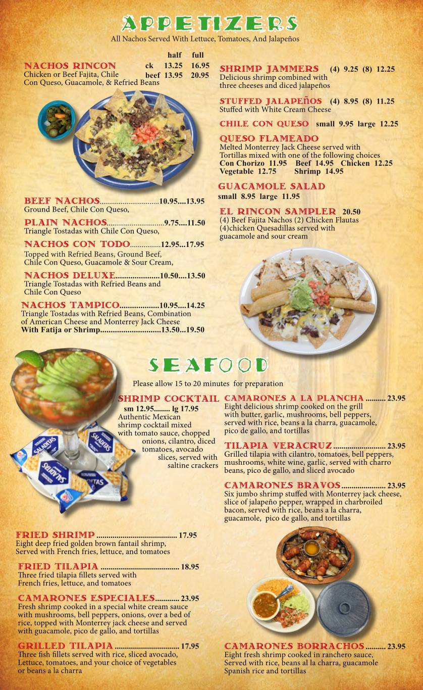 El Rincon меню